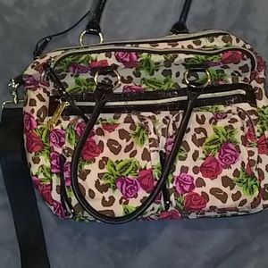 Betsey Johnson bag leopard rose gold -as is